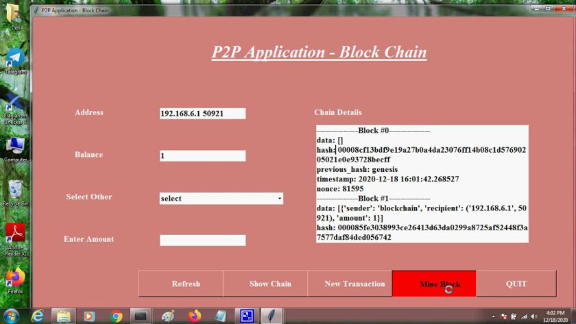 P2P Transaction in Blockchain – Python Implementation